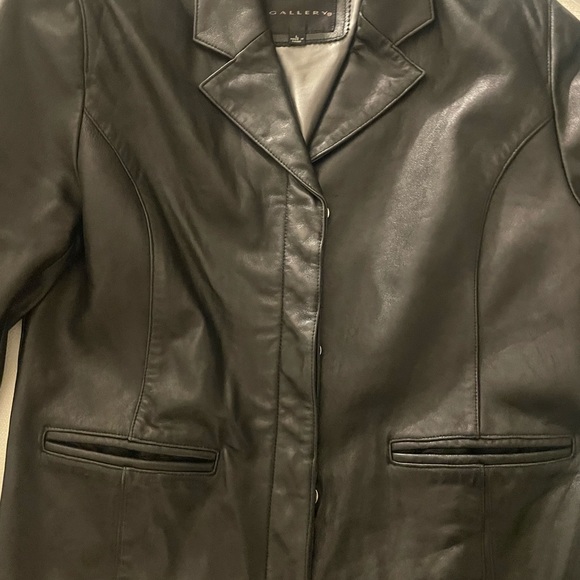 Black Gallery Leather Jacket size L EUC - Picture 8 of 16